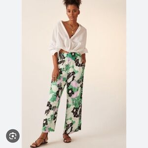 Saria Smocked Wide-Leg Pants